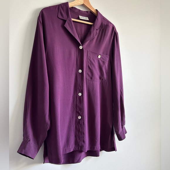 J. Taylor Silk Purple Button Down Shirt | Size 10 - Picture 4 of 10